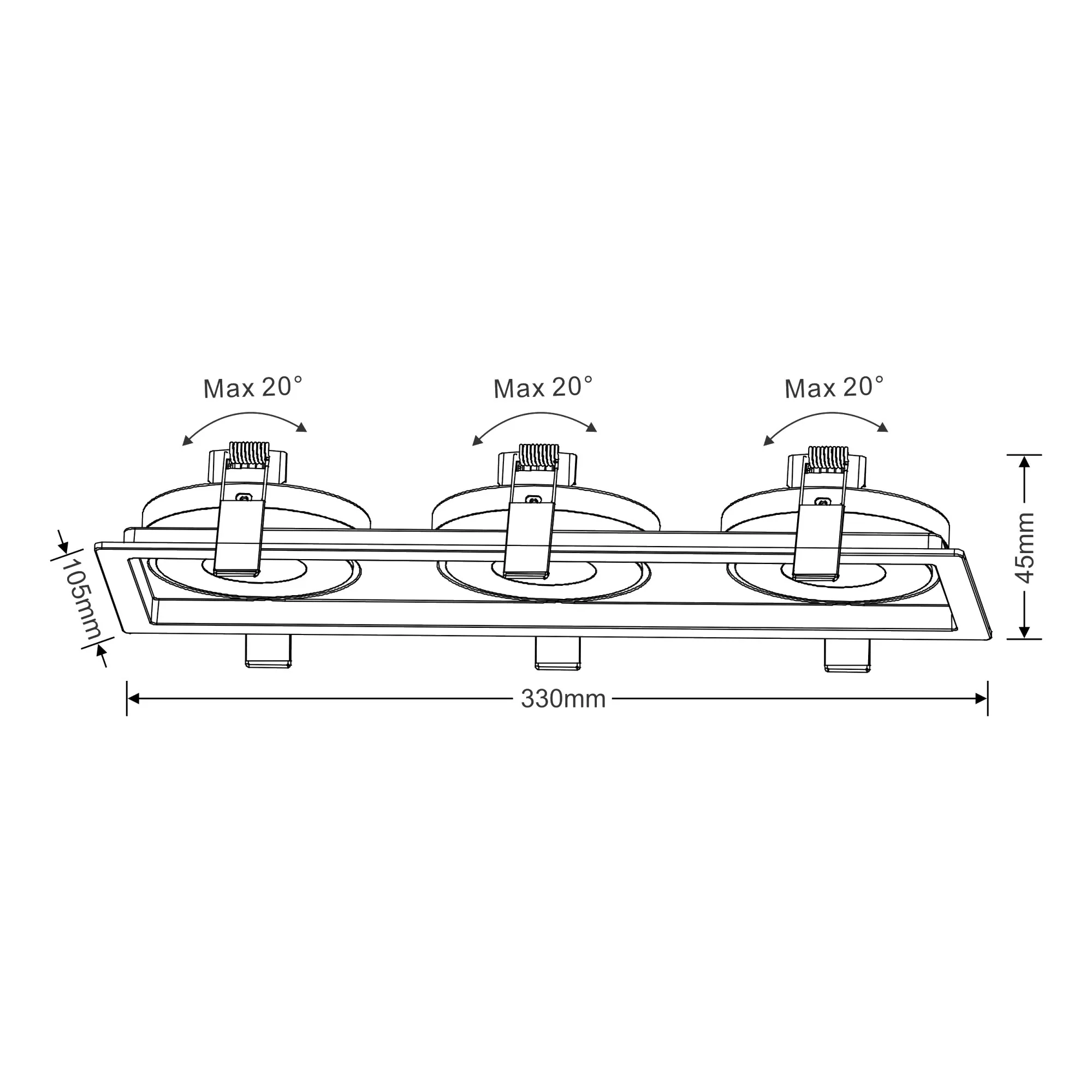 BIZZ 12-3 Recessed Ceiling Luminaires Dlux Multi-Head Recess Ceiling